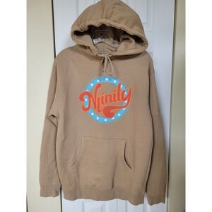 Independent Trading Company Fleece Hoodie Tan Nfinity Graphic Sweatshirt Sz S